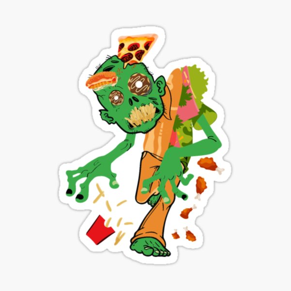 "Fast Food Shirt Food Zombie" Sticker for Sale by khermacha Redbubble
