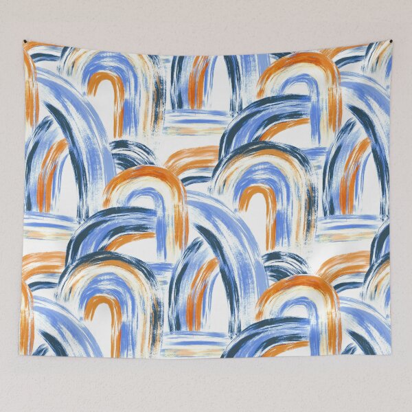 Item preview, Rainbows and Waterfalls - Orange and Blue designed and sold by TigaTiga.