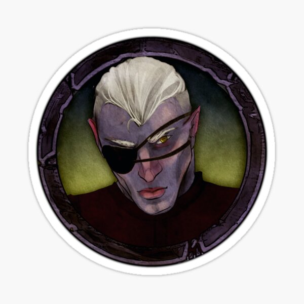 “Fantasy Dark Elf Portrait Token Character” Sticker for Sale by