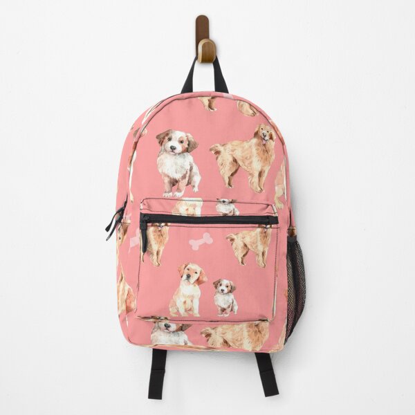 Item preview, Dog Backpack Back-to-School/ Retriever Dog Mat Pink, Dog Duvet Cover Pink, Puppy Decor Pink for Girl Bedroom designed and sold by KingdomKubs.