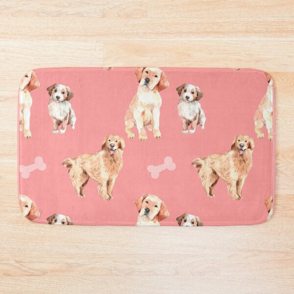 Item preview, Dog Backpack Back-to-School/ Retriever Dog Mat Pink, Dog Duvet Cover Pink, Puppy Decor Pink for Girl Bedroom designed and sold by KingdomKubs.