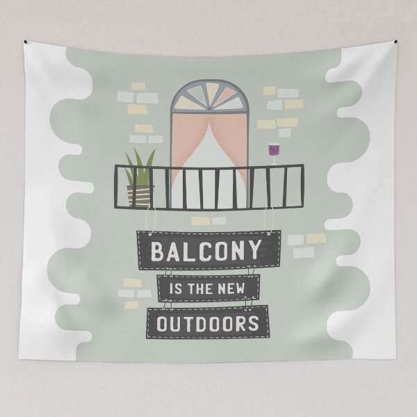 Item preview, Balcony Is The New Outdoors - Balcony Outdoor Retro designed and sold by TeeBeesDesign.