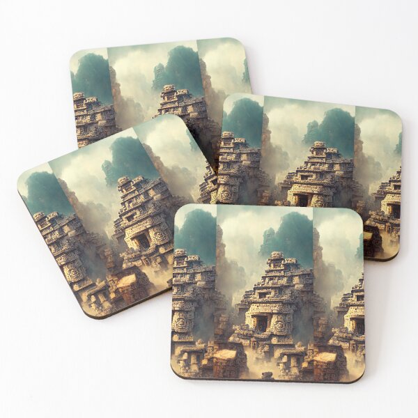 Item preview, Ancient Mayan-Inspired City Digital Painting designed and sold by RadicalWombat.