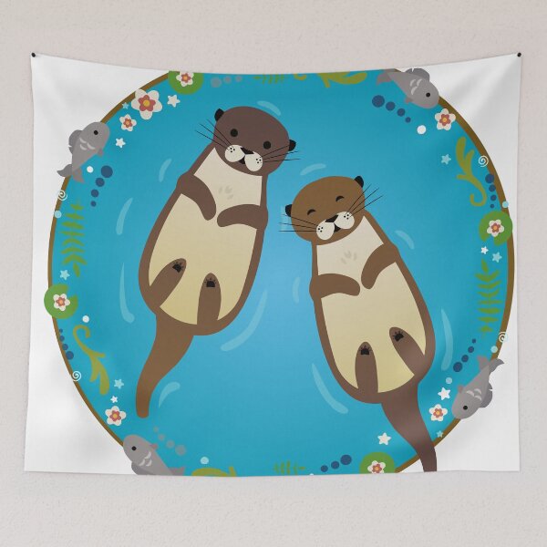 Item preview, Otters Swimming in a Pond designed and sold by LeCouleur.
