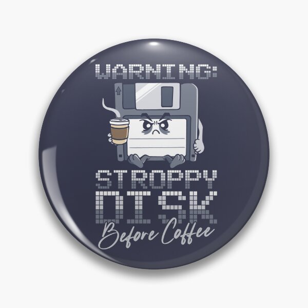 Item preview, Stroppy Disk Before Coffee Funny Retro 90's Computing designed and sold by Nerd Shizzle.