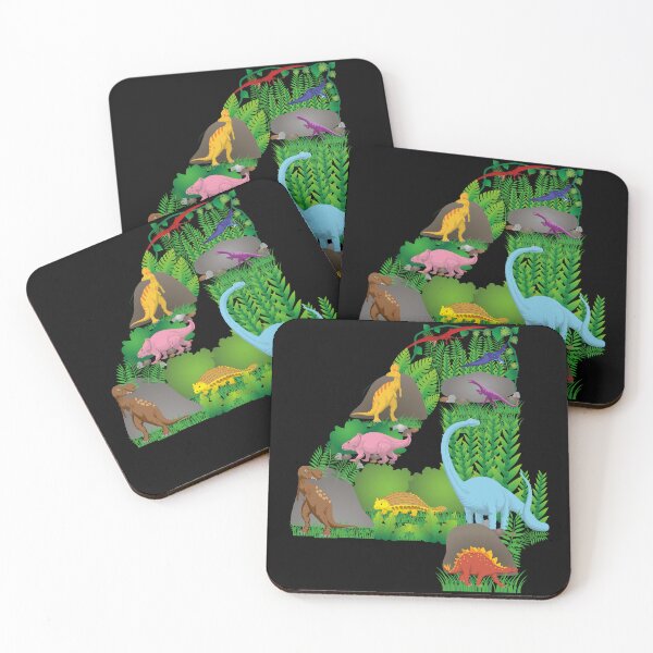 Item preview, Dinosaurs Jungle Scene fourth Birthday number four designed and sold by CreativiTee4u.