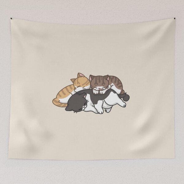 Item preview, Cats Cuddling and Sleeping Together designed and sold by dzakiyaatifa.