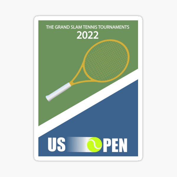 "US Open Tennis Tournament 2022 Court and Racket" Sticker for Sale by