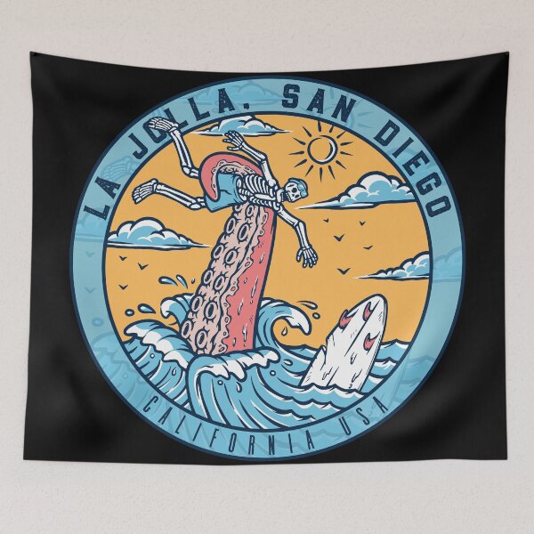 Item preview, La Jolla San Diego Skeleton Tentacle designed and sold by LanikaiBeach.