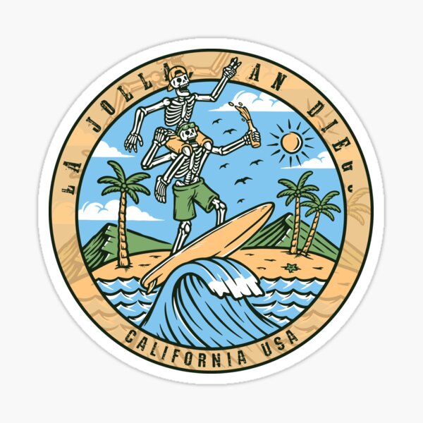 Item preview, La Jolla San Diego Skeleton Bros designed and sold by LanikaiBeach.