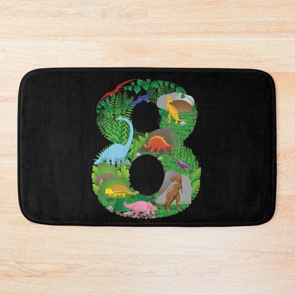 Item preview, Dinosaurs Jungle Scene eighth Birthday number eight designed and sold by CreativiTee4u.