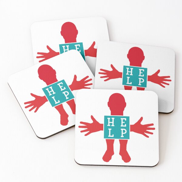 Item preview, Human figure - HELP - Red and blue colors - Slab font designed and sold by RainbowWordLand.