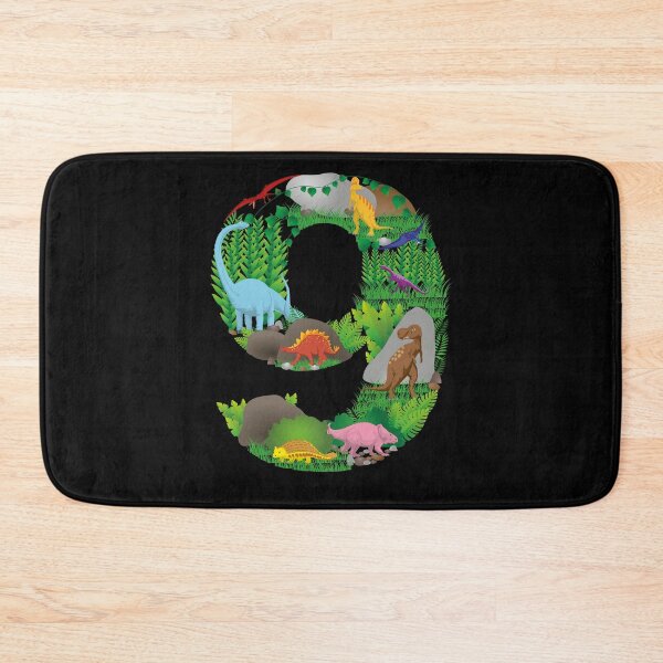 Item preview, Dinosaurs Jungle Scene ninth Birthday number nine designed and sold by CreativiTee4u.