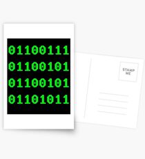 Geek in Binary Code - Retro Funny Coding Programmer clothing Postcards