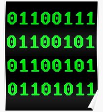 Geek in Binary Code - Retro Funny Coding Programmer clothing Poster