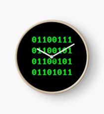 Geek in Binary Code - Retro Funny Coding Programmer clothing Clock