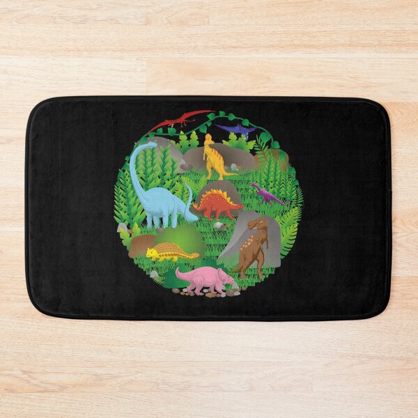 Item preview, Dinosaurs Jungle Scene circle Birthday Jurassic theme designed and sold by CreativiTee4u.