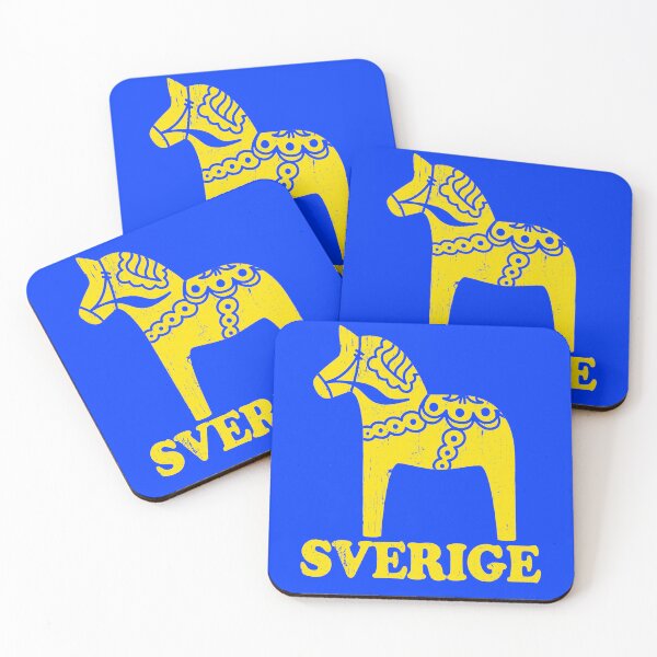 Item preview, Yellow Dala Horse Swedish Distressed Sweden Dalahost designed and sold by funnytshirtemp.
