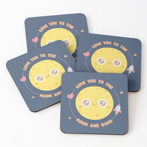 Item preview, Love You To The Moon And Back, Moon and Rocket designed and sold by rustydoodle.