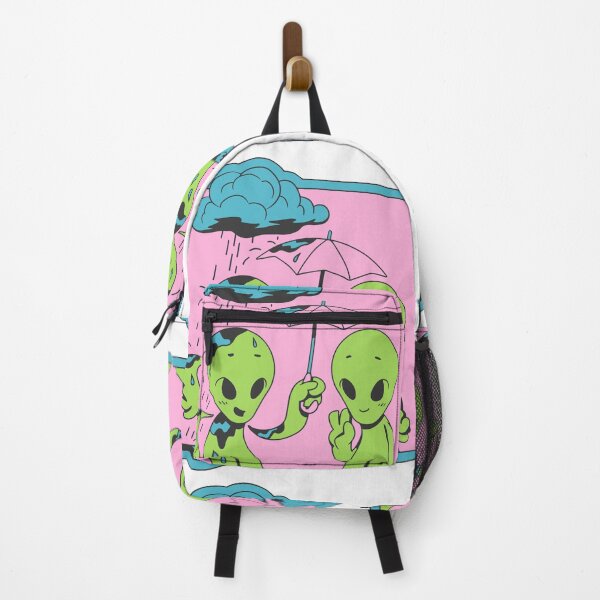 Item preview, Friendship badge : A green alien protects his friend from the rain designed and sold by Scopestor.