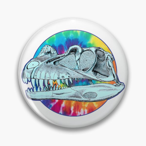 Item preview, Ceratosaurus Dinosaur Skull - Cool Hippie Tie Dye Version designed and sold by AlanPhotoArt.
