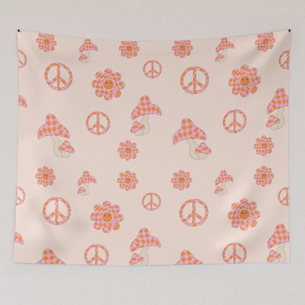 Item preview, Peace signs and mushrooms designed and sold by pnkpopcorn.