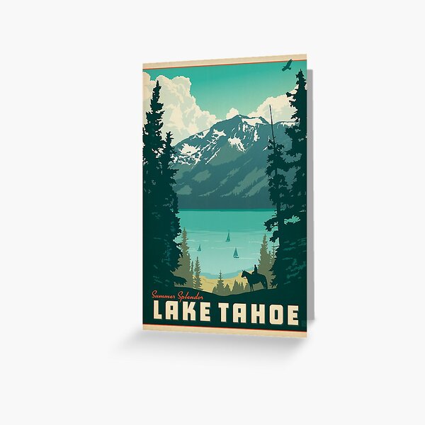 lake tahoe vintage decal Greeting Card