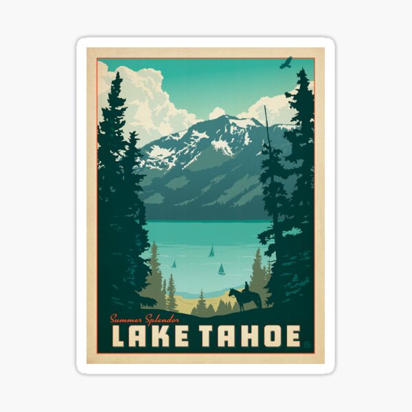lake tahoe vintage decal Sticker