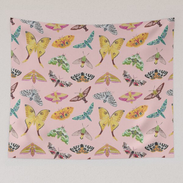 Item preview, Big Pink Moth Pattern designed and sold by wedew3.