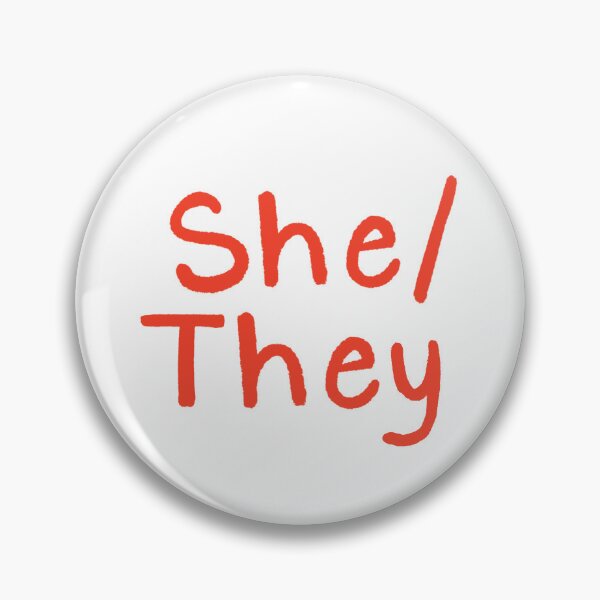 Item preview, She/They (Red Text) designed and sold by Smoltsuki.
