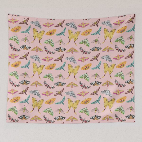 Item preview, Small Pink Moth Pattern designed and sold by wedew3.