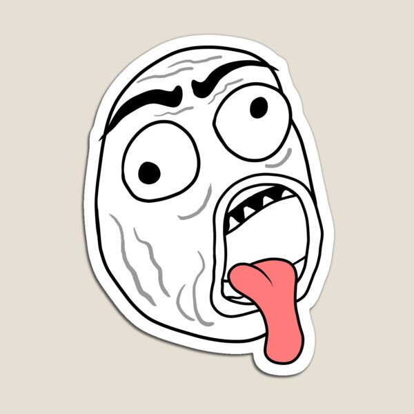 Troll face meme angry mad reaction face HD HIGH QUALITY Magnet