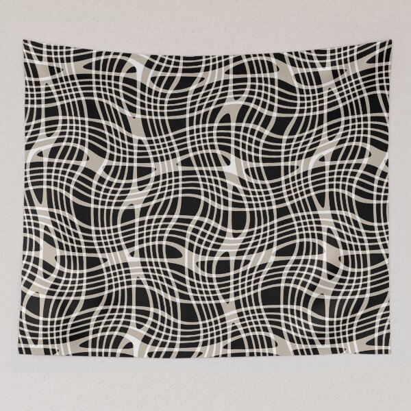 Item preview, Modern Wavy Plaid - Black and Tan designed and sold by Michelebuttons.