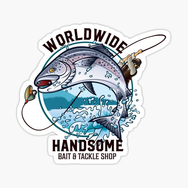 Worldwide Handsome Bait & Tackle Shop Sticker for Sale by Sunnyhova