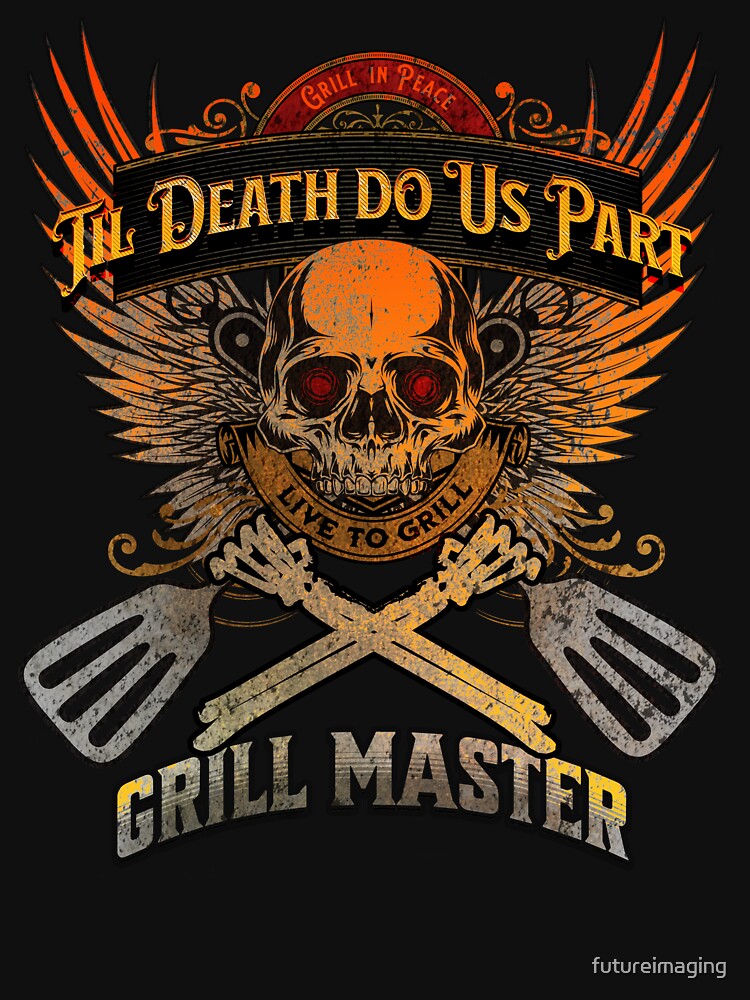 Grill in Peace - Live to Grill - Grill Master - Sunset Orange by futureimaging