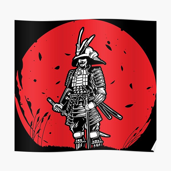 "Japanese Flag Samurai Silhouette" Poster for Sale by ThisIsMugLife