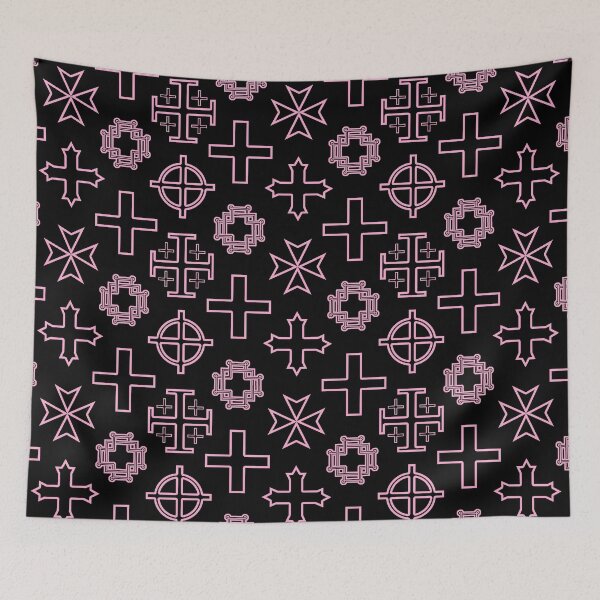 Item preview, Cross Collection II - Pastel Pink on Black designed and sold by TheFrostedDonut.