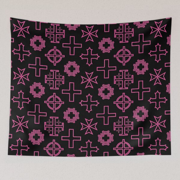 Item preview, Cross Collection II - Candy Pink on Black designed and sold by TheFrostedDonut.