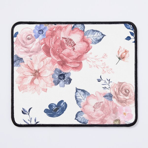 Item preview, blue and blush floral print designed and sold by hsiangyc.