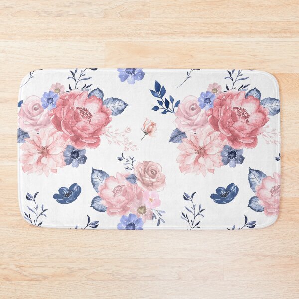 Aperçu de l'œuvre imprimé fleuri bleu et blush créée et vendue par hsiangyc.