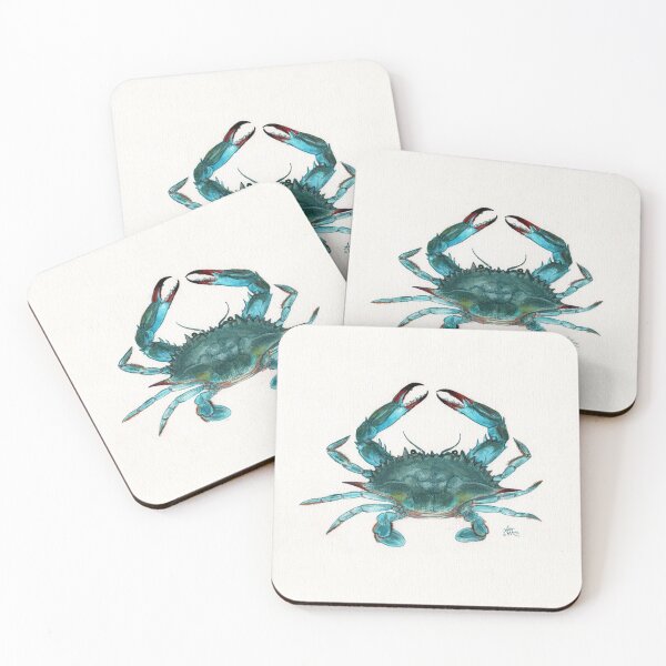 Item preview, "Blue Crab" by Amber Marine, watercolor painting, © 2013 designed and sold by Amber Marine ~ Wildlife Artist ~ © 2004-2021.