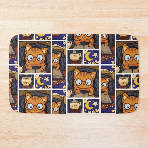 Item preview, Cozy Cat in A Blanket with Book Pattern designed and sold by ZaryaKiqo.