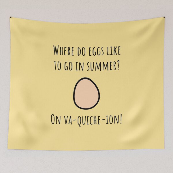 Item preview, Va-quiche-ion Humorous Summer Egg Pun designed and sold by CheesyPetDesign.