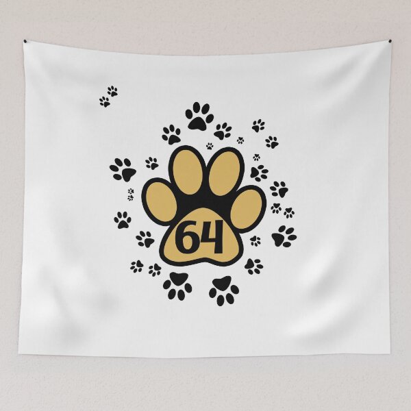 Item preview, 64 - number with animal paw pattern designed and sold by MadandMean.