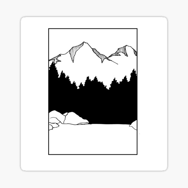Mountain with a Lake Sticker