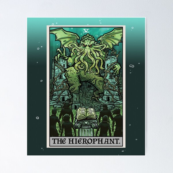 Item preview, The Hierophant Tarot Card Cthulhu H.P. Lovecraft Horror Gothic Gifts designed and sold by TheGhoulishGarb.