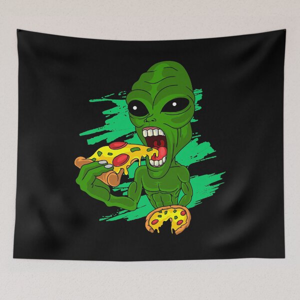 Item preview, Alien Eating Pizza UFO Extraterrestrial designed and sold by Ibu83.