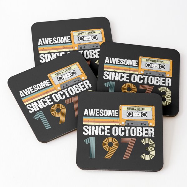 Item preview, Awesome Since October 1973 | 49th Birthday Gifts | 49 Years Old Gifts designed and sold by AMINE  ★★★★★.