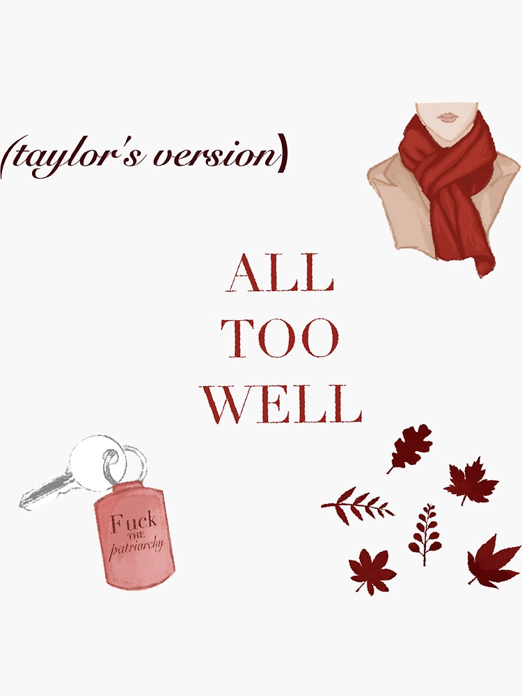All Too Well Taylor Swift Sticker Pack Sticker For Sale By Cosmyna Redbubble