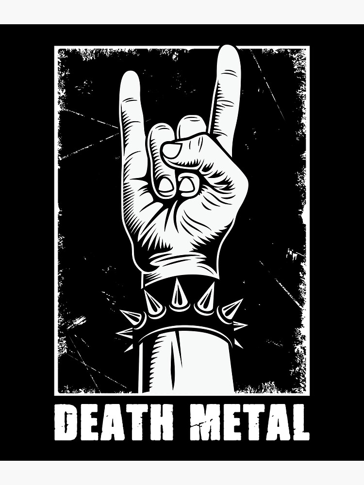 “Death Metal Mano Cornuta Heavy Metal Rock Music Hardrock” Poster for